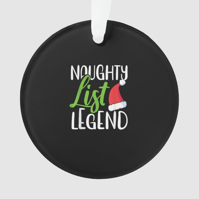 Naughty Nice Holiday List Funny Seasonal Humor Ornament (Vorderseite)