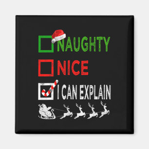 Naughty Nice ich kann Weihnachten Pajamas Funny er Magnet