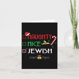 Naughty Nice Jüdische Gruppe Matching Weihnachtsge Karte