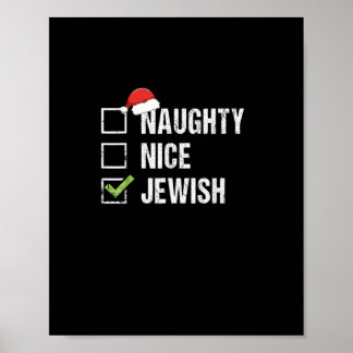 Naughty Nice Jüdischer Weihnachtsmann Weihnachten Poster