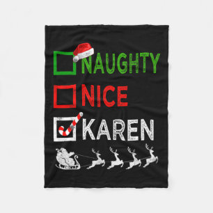 Naughty Nice Karen Christmas Pajamas Funny Santa H Fleecedecke