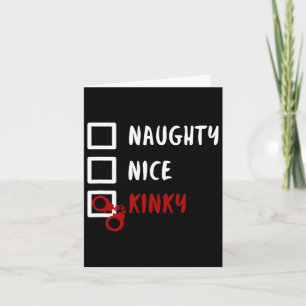 Naughty Nice Kinky Weihnachtsliste Santa Handcuffs Karte