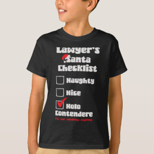 Naughty Nice Lawyer Christmas Checkliste Ugly Swea T-Shirt