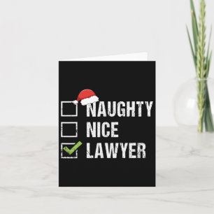 Naughty Nice Lawyer Weihnachtsmannmütze Law Weihna Karte