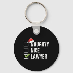 Naughty Nice Lawyer Weihnachtsmannmütze Law Weihna Schlüsselanhänger