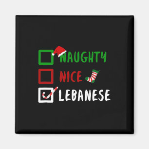 Naughty Nice Libanon Funny Libanon Weihnachtsgesan Magnet