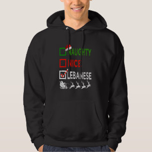 Naughty Nice Libanon Weihnachten Pajamas Funny San Hoodie