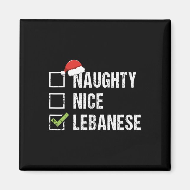 Naughty Nice Libanon Weihnachtsgeschenk Magnet (Vorne)