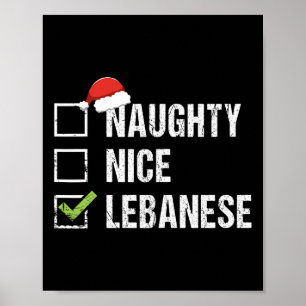 Naughty Nice Libanon Weihnachtsgeschenk Poster