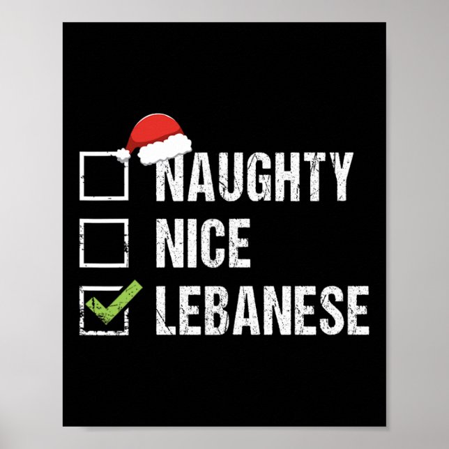 Naughty Nice Libanon Weihnachtsgeschenk Poster (Vorne)