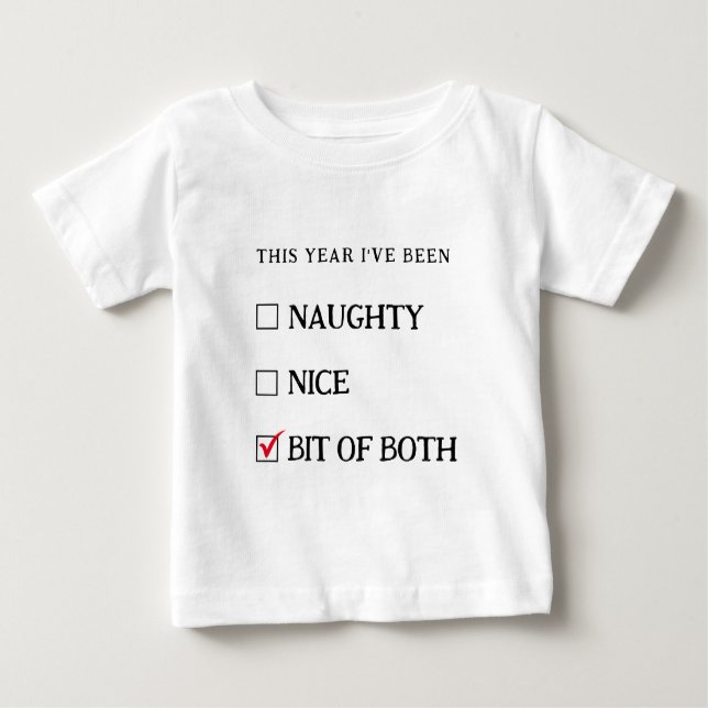 Naughty Nice List Funny Niedliches Weihnachtsbaby Baby T-shirt (Vorderseite)