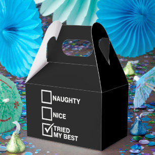 Naughty Nice Liste Habe Mein Bestes versucht Santa Geschenkschachtel