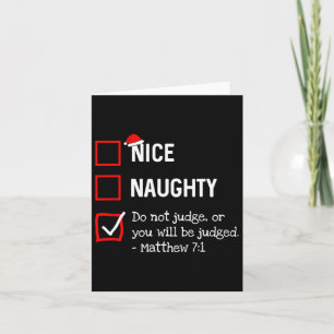 Naughty Nice Liste Lustig Religiös Christlich Chri Karte