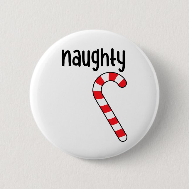 Naughty Nice Matching Paares Weihnachten Pajamas Button (Vorderseite)