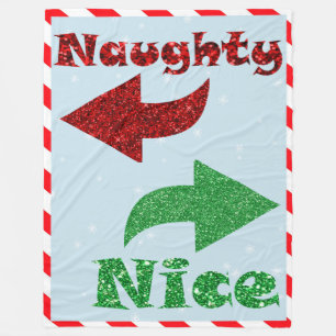 Naughty & Nice Niedlich Blue Christmas Fleecedecke
