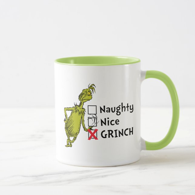 Naughty, Nice oder Grinch Tasse (Rechts)