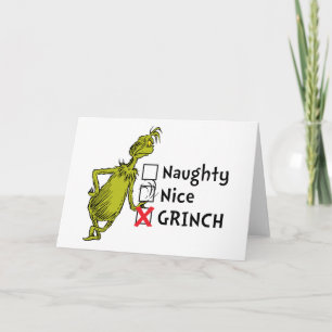 Naughty, Nice oder Grinch Zitat Karte