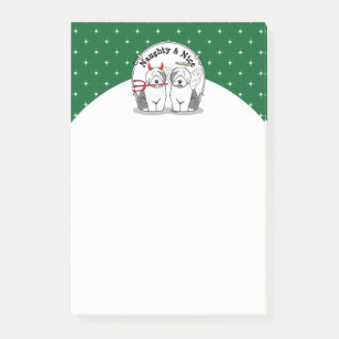 Naughty & Nice Old English Sheepdogs (Gray 1) Post-it Klebezettel