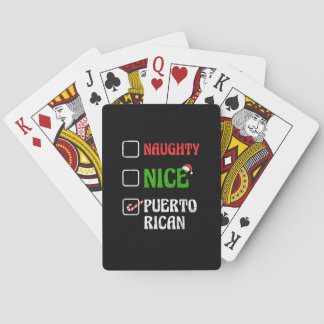Naughty Nice Puertorican Santa Holiday Süß Spielkarten