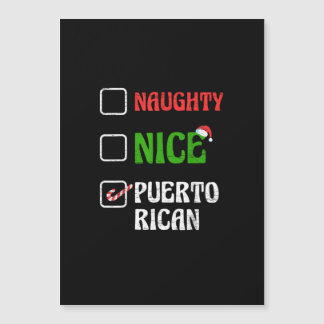 Naughty Nice Puertorican Santa Holiday Sweet Magnetkarte