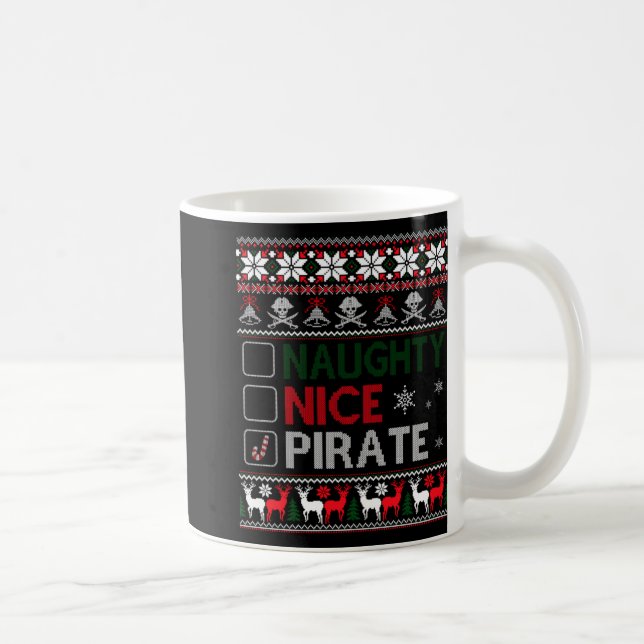 Naughty Nice Rate Funny Christmas Checklist Ugly  Kaffeetasse (Rechts)