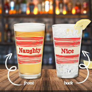 Naughty Nice Red Peppermint Candy Marmorstreifen Glas