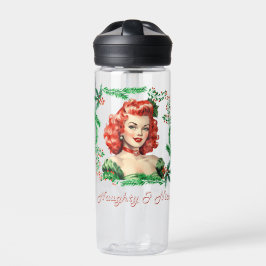 Naughty & Nice Retro Christmas Pinup Trinkflasche