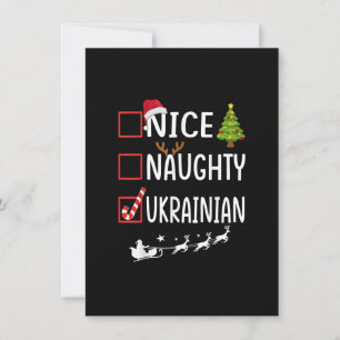 Naughty Nice ukrainian Christmas Pajamas Santa Cla Einladung