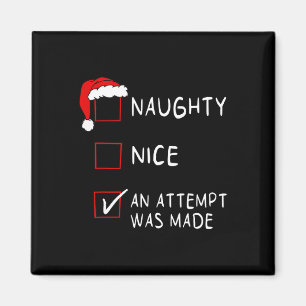 Naughty Nice und Versuch lustige Liste Weihnachten Magnet