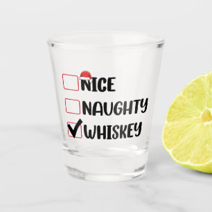 Naughty Nice Whiskey Weihnachtsliste Schnapsglas