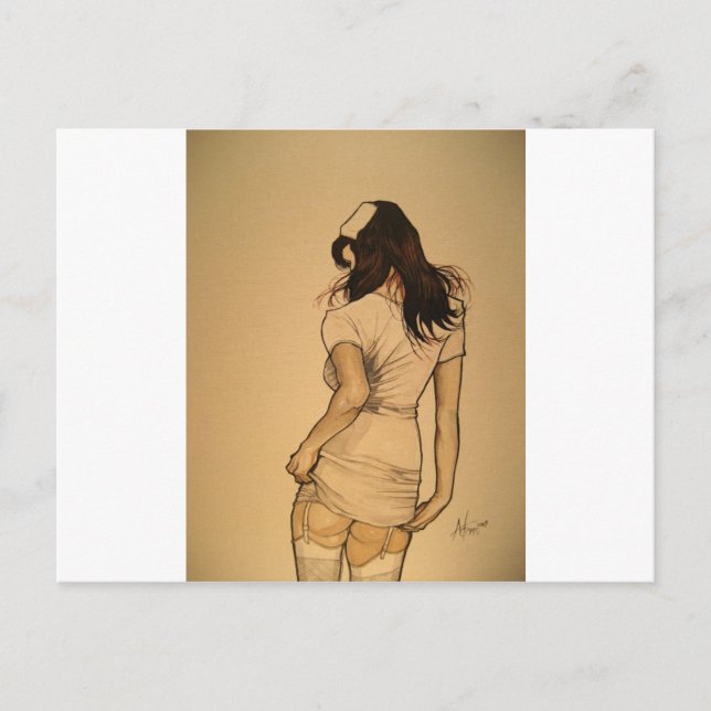 Naughty Nurse Postkarte (Vorderseite)