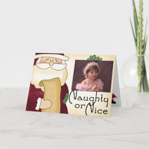 Naughty oder Nice Christmas Grußkarte Feiertagskarte