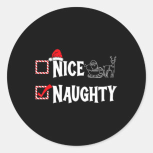 Naughty oder Nice Christmas List Couple Naughty Runder Aufkleber