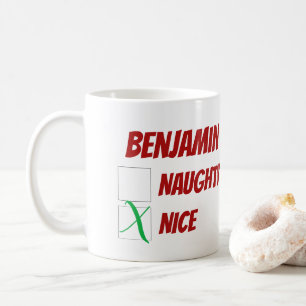 Naughty oder Nice Christmas Personalisiert Kaffeetasse