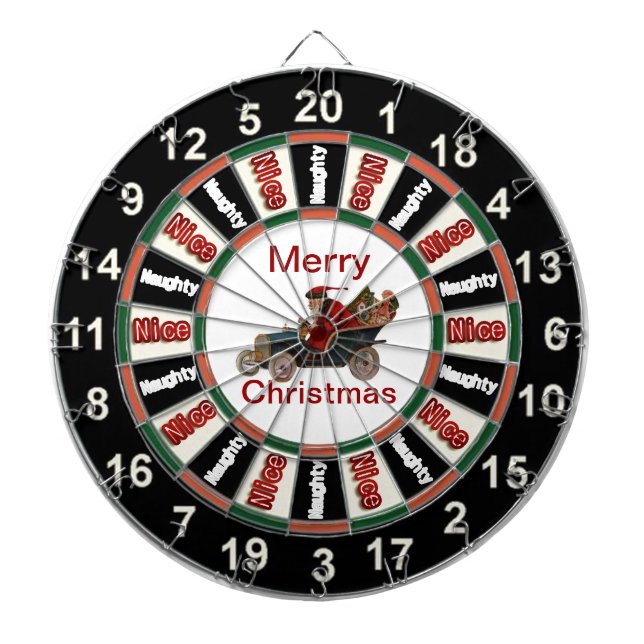Naughty oder Nice Dart Board Santa Dartscheibe (vorne)