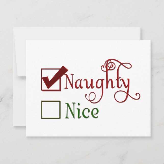 Naughty oder Nice Feiertagskarte (Vorderseite)