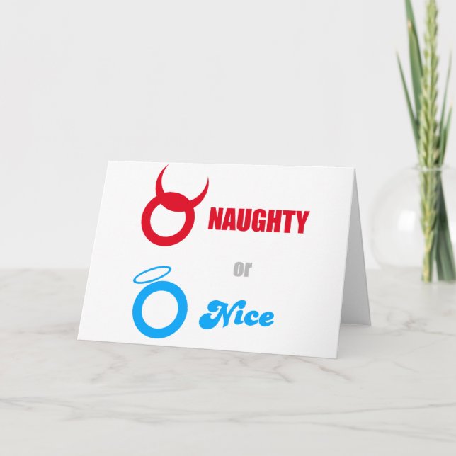 Naughty oder Nice? Feiertagskarte (Vorderseite)