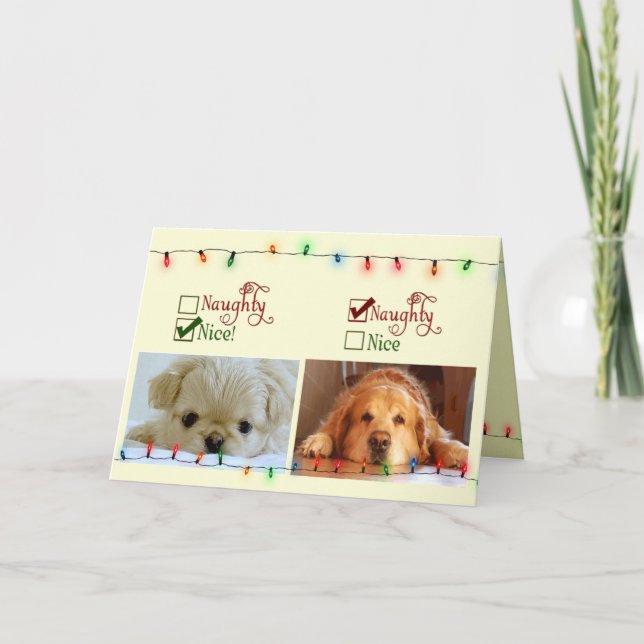 Naughty oder Nice Feiertagskarte (Vorderseite)