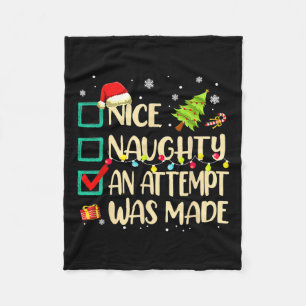 Naughty oder Nice Fun ein Versuch wurde Weihnachte Fleecedecke