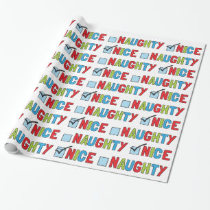 Naughty oder Nice Fun Weihnachtswrapping Papier Geschenkpapier