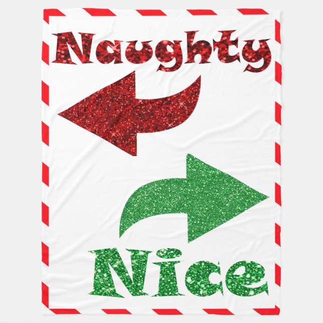Naughty oder Nice Funny Funny Christmas Fleecedecke (Vorderseite)