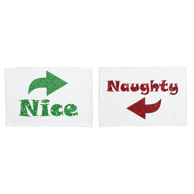 Naughty oder Nice Funny Funny Christmas Kissenbezug (Vorderseite-Set)