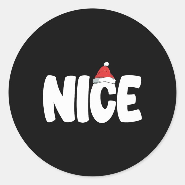 Naughty oder Nice Funny Matching Weihnachtsfamilie Runder Aufkleber (Vorderseite)