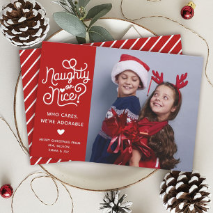 Naughty oder Nice Funny Niedlich Kids Schlechtes F Feiertagskarte
