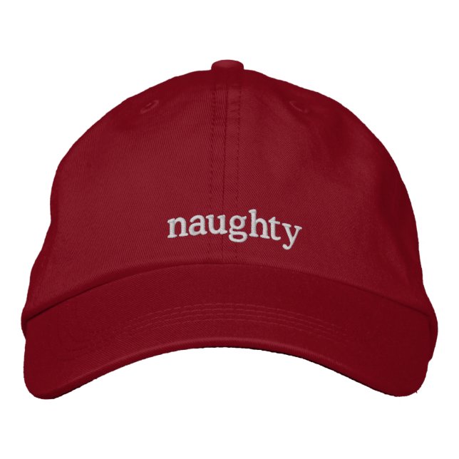 Naughty oder Nice Hat (Naughty) Bestickte Baseballkappe (Vorderseite)