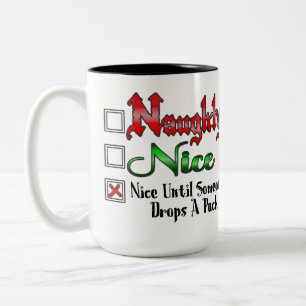 Naughty oder Nice Ice Hockey Fan Edition White Zweifarbige Tasse