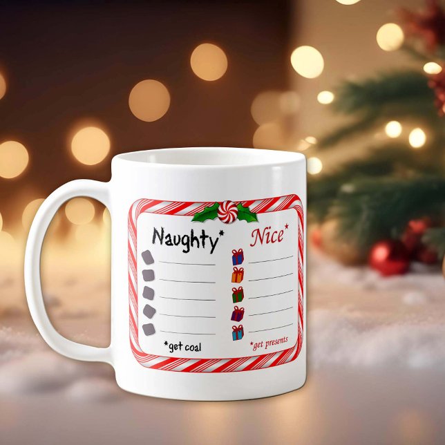 Naughty oder Nice Kaffeetasse (The Naughty get coal. Nice ones get presents. )