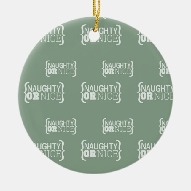 Naughty oder Nice Keramikornament (Vorne)