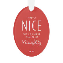 Naughty oder Nice Kids Foto Weihnachtsschmuck