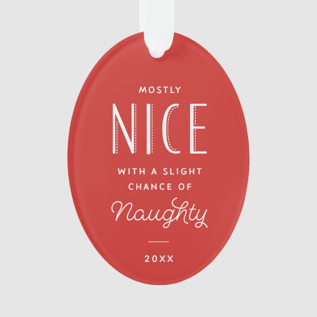 Naughty oder Nice Kids Foto Weihnachtsschmuck Ornament (Vorderseite)